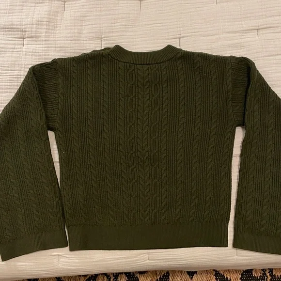 Sezane Dark Green Sweater Cardigan - Picture 6 of 8